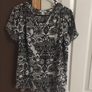 Black and white blouse